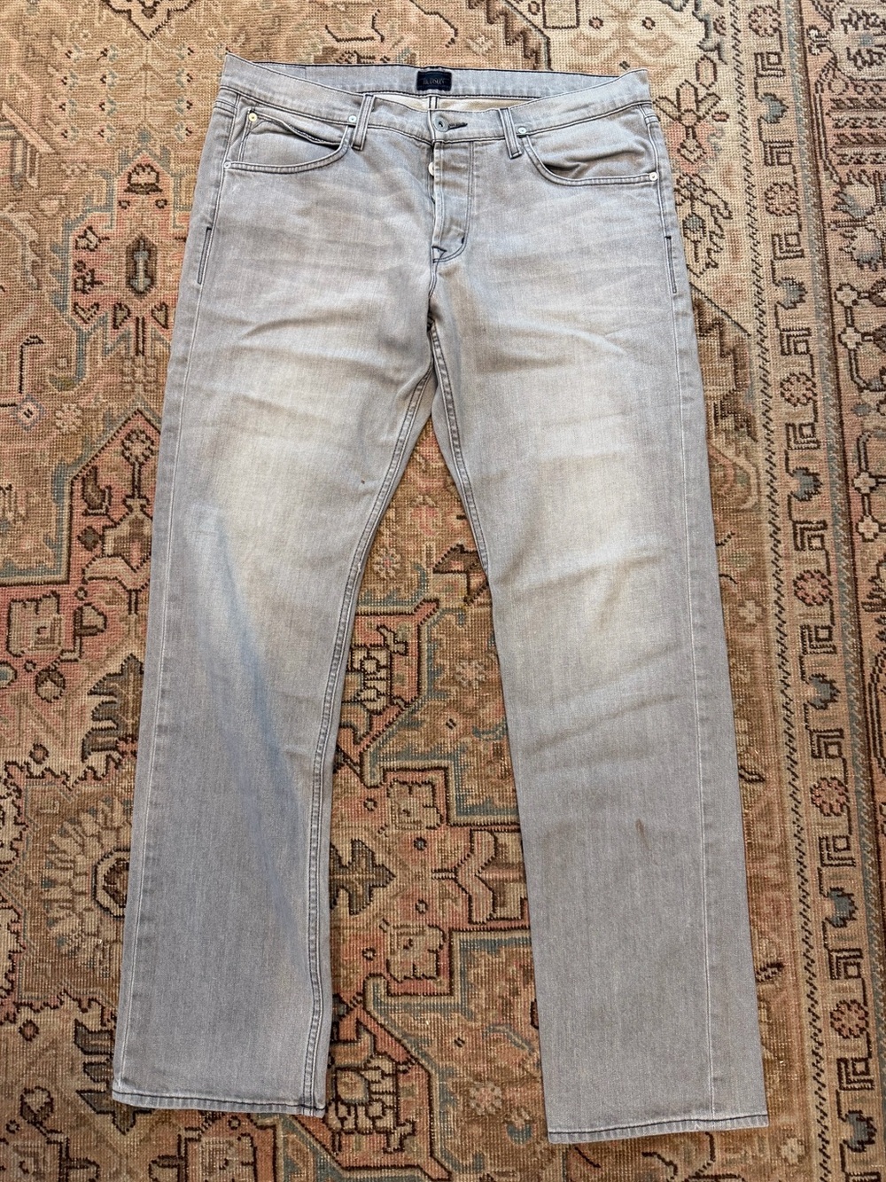 HUDSON Men's Light Gray Straight-Leg Jeans
